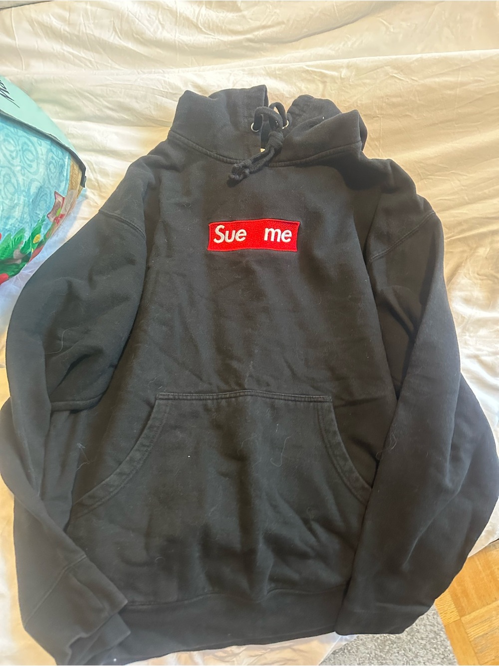 Black 'Sue Me' Graphic Hoodie - Men